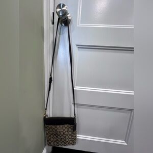 Coach Black and Tan Signature Crossbody Bag